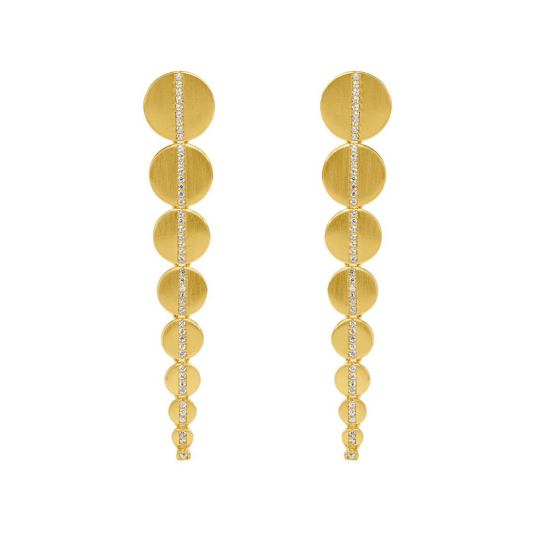 Petite Pave Statement Drop Earrings - Goldmakers Fine Jewelry