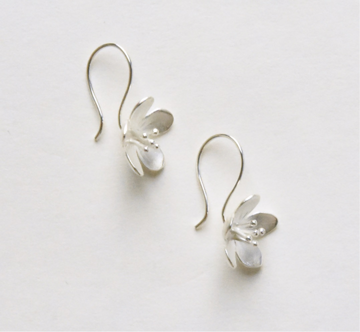 Apple Blossom Wire Drop Earrings - Goldmakers Fine Jewelry