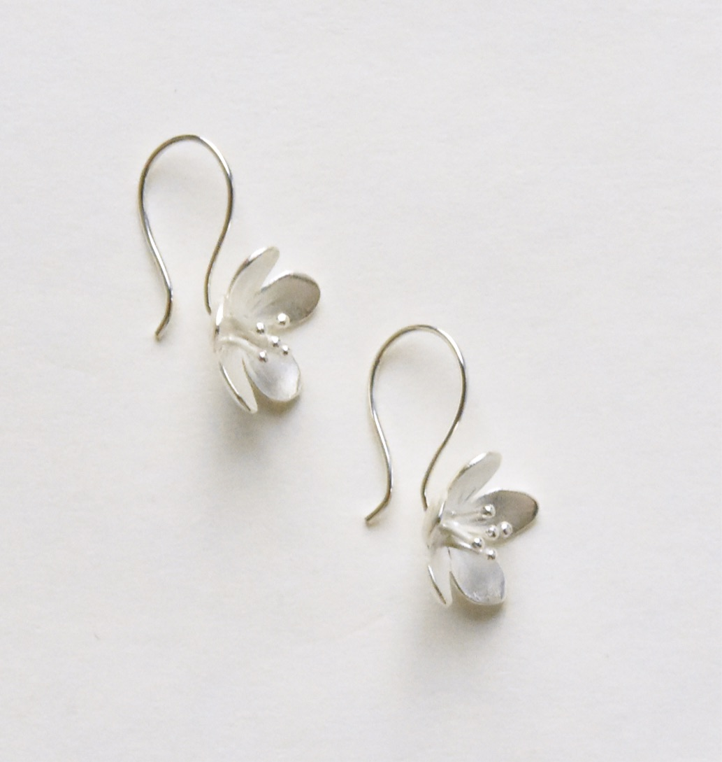 Apple Blossom Wire Drop Earrings - Goldmakers Fine Jewelry