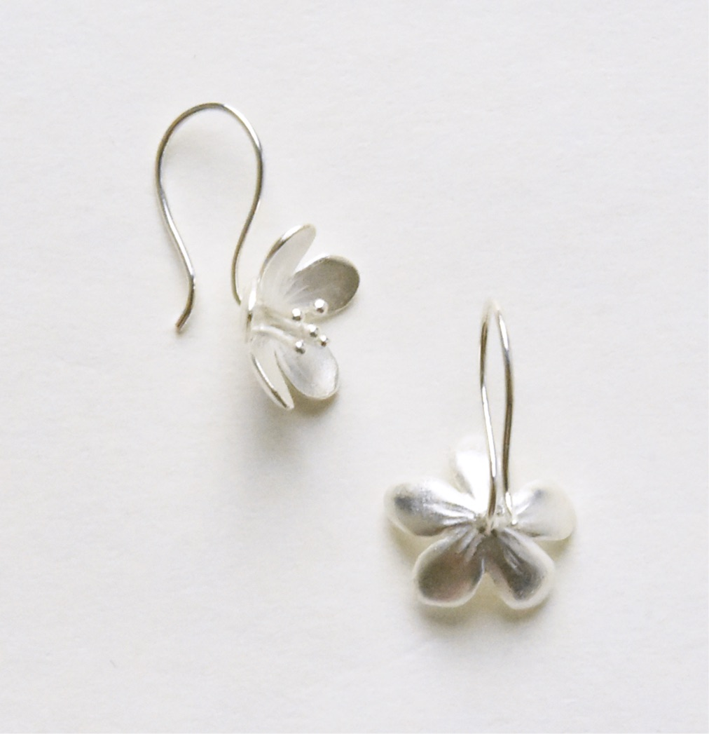 Apple Blossom Wire Drop Earrings - Goldmakers Fine Jewelry