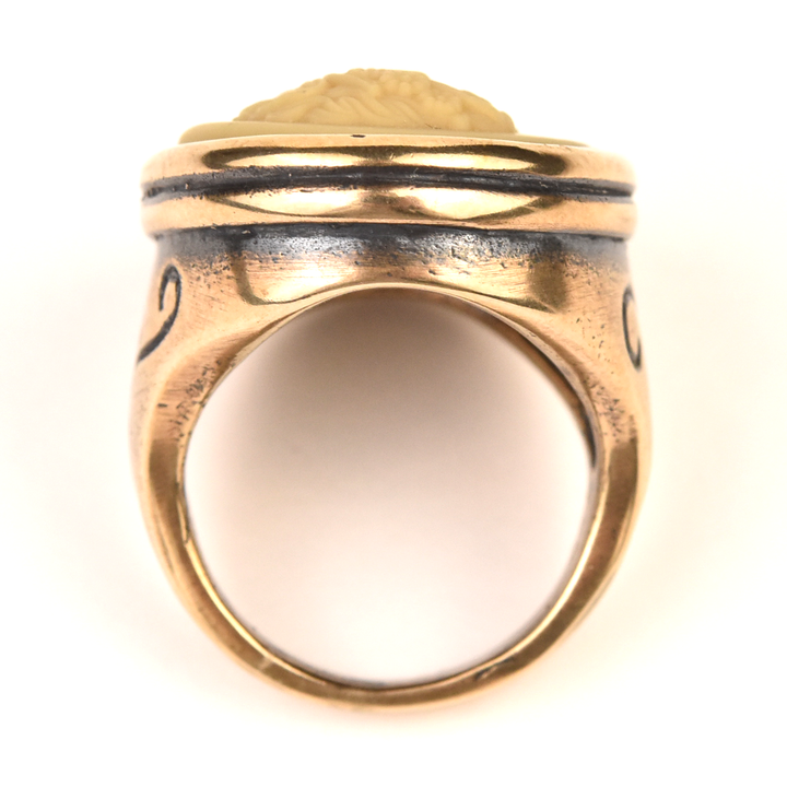 Bronze and Glass Cameo Ring - Goldmakers Fine Jewelry