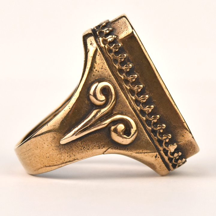 Jet Glass Intaglio Ring - Goldmakers Fine Jewelry