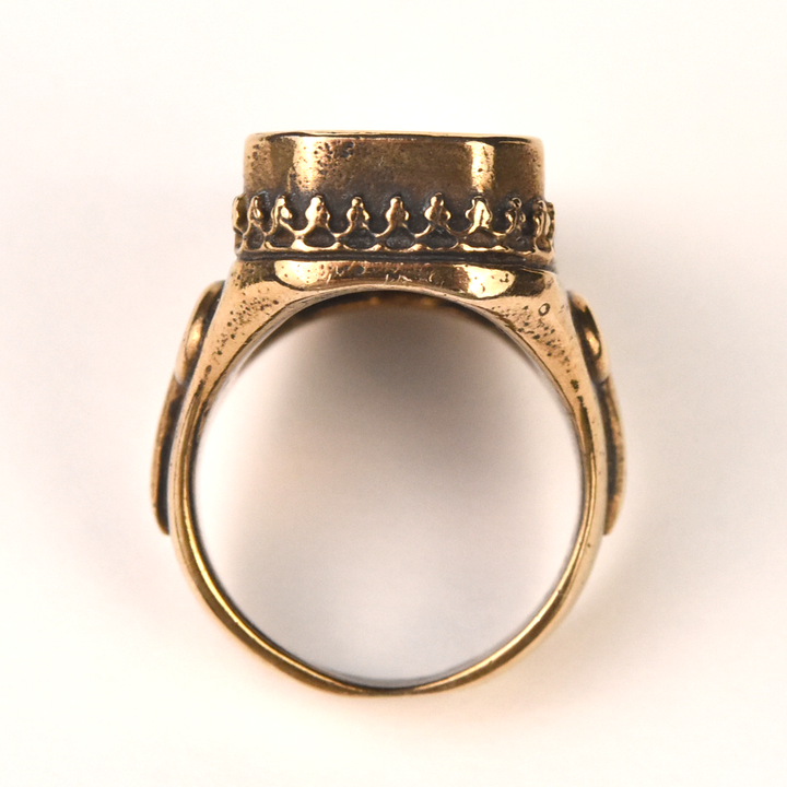 Jet Glass Intaglio Ring - Goldmakers Fine Jewelry