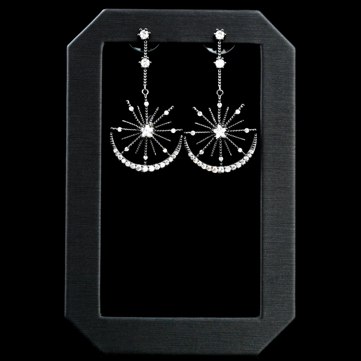Black Silver Star Drops - Goldmakers Fine Jewelry
