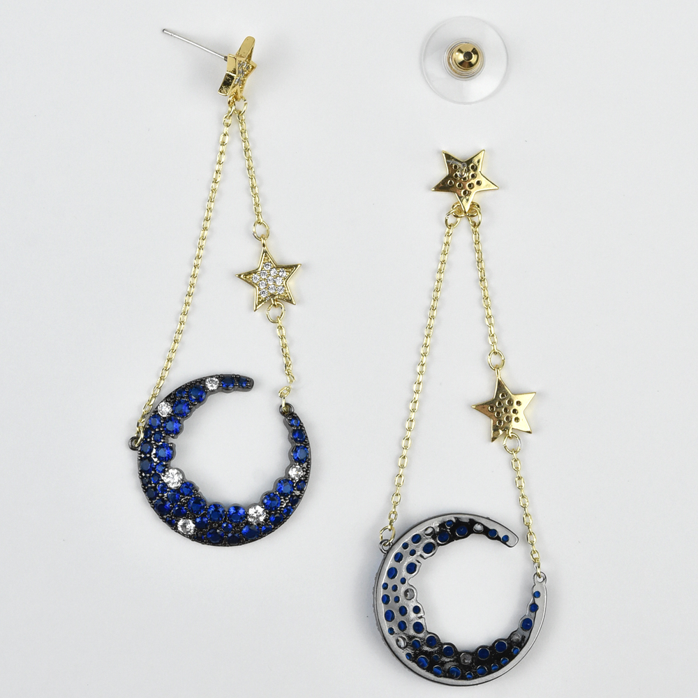 Blue Moon Celestial Earrings - Goldmakers Fine Jewelry