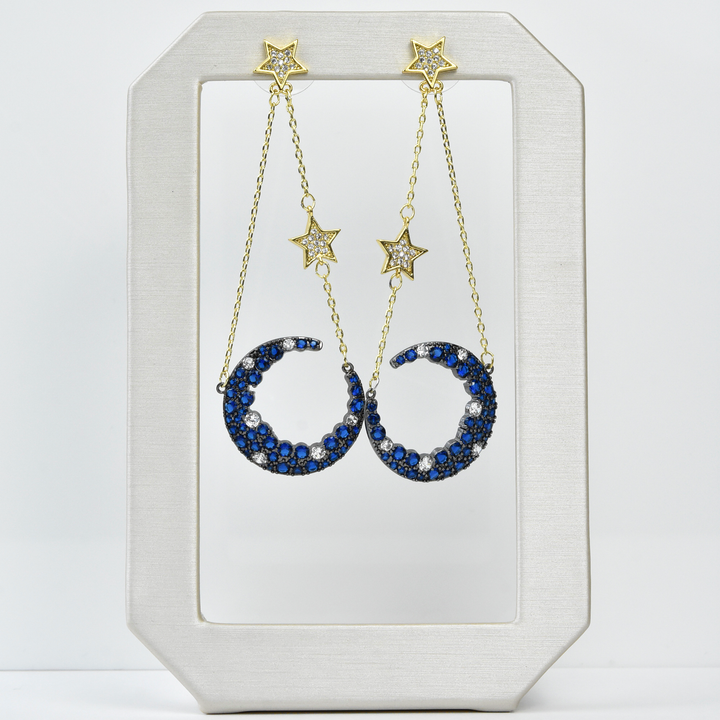 Blue Moon Celestial Earrings - Goldmakers Fine Jewelry
