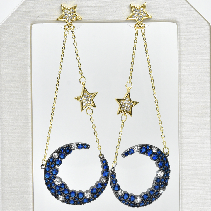 Blue Moon Celestial Earrings - Goldmakers Fine Jewelry