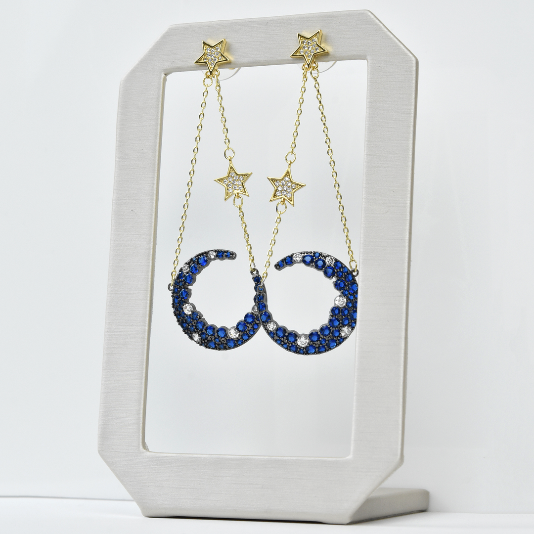 Blue Moon Celestial Earrings - Goldmakers Fine Jewelry