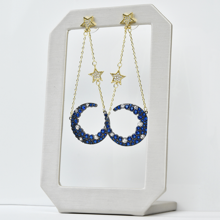 Blue Moon Celestial Earrings - Goldmakers Fine Jewelry