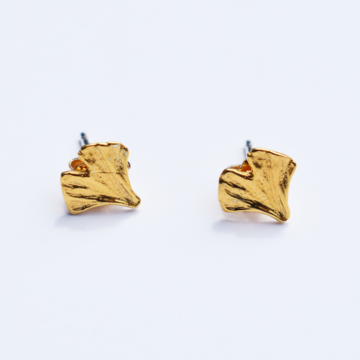 Ginkgo Post Earrings in Gold Vermeil - Goldmakers Fine Jewelry