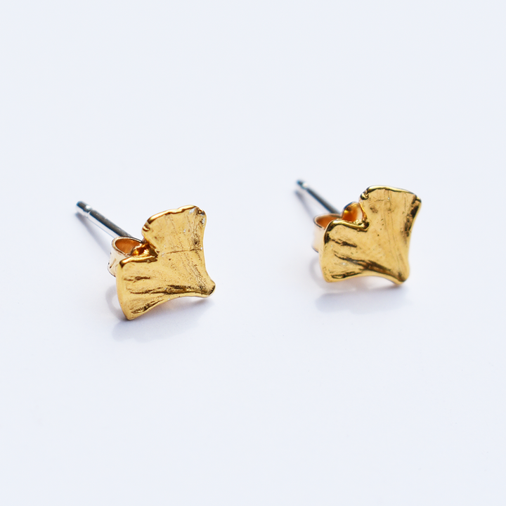 Ginkgo Post Earrings in Gold Vermeil - Goldmakers Fine Jewelry