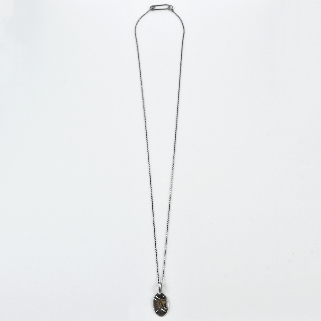 Vertical Dendritic Agate Pendant - Goldmakers Fine Jewelry