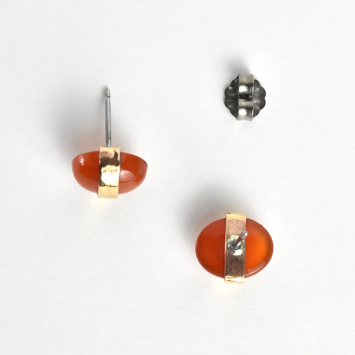 Carnelian Stud Earrings - Goldmakers Fine Jewelry