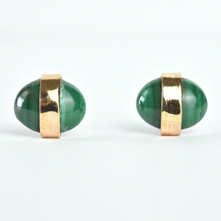 Malachite Stud Earrings - Goldmakers Fine Jewelry