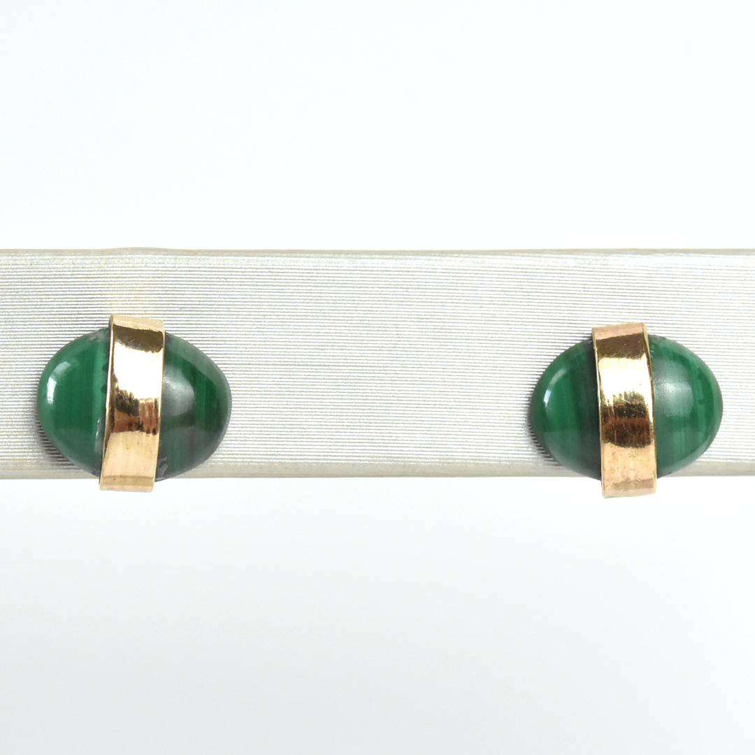 Malachite Stud Earrings - Goldmakers Fine Jewelry