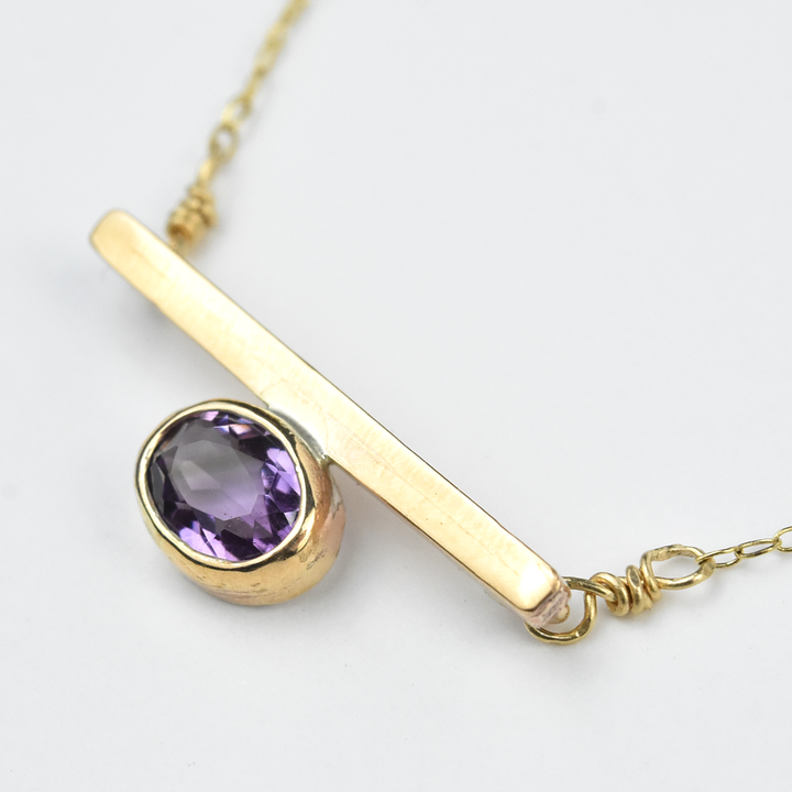 Orbit Faceted Amethyst Necklace - Goldmakers Fine Jewelry