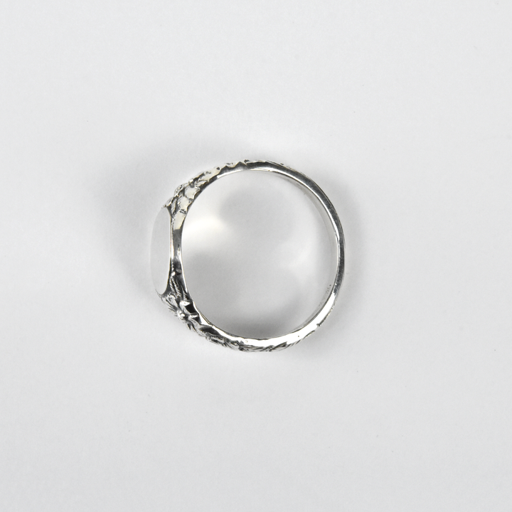 Daisy Signet Ring in Sterling Silver - Goldmakers Fine Jewelry