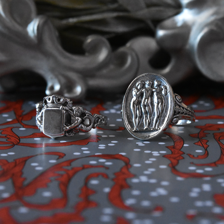 Putti Signet Ring in Sterling Silver - Goldmakers Fine Jewelry