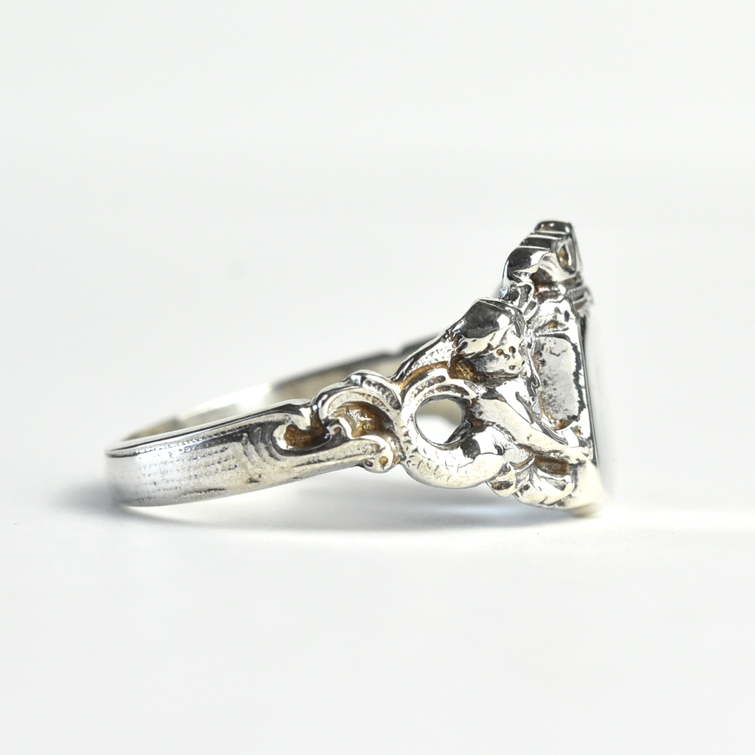Putti Signet Ring in Sterling Silver - Goldmakers Fine Jewelry