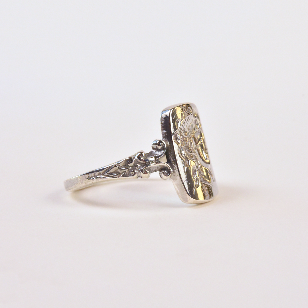 Muse Intaglio Ring in Silver - Goldmakers Fine Jewelry