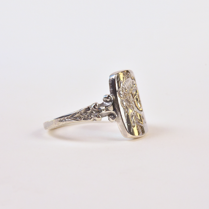 Muse Intaglio Ring in Silver - Goldmakers Fine Jewelry