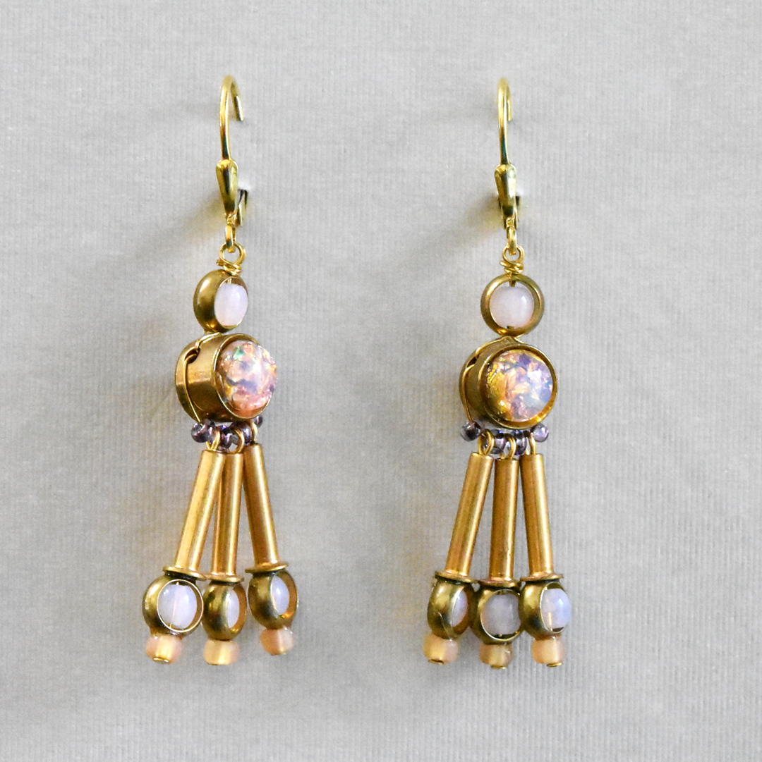 Iridescent Pendulum Wire Drops - Goldmakers Fine Jewelry