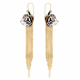 Tiger Fringe Earrings - Goldmakers Fine Jewelry