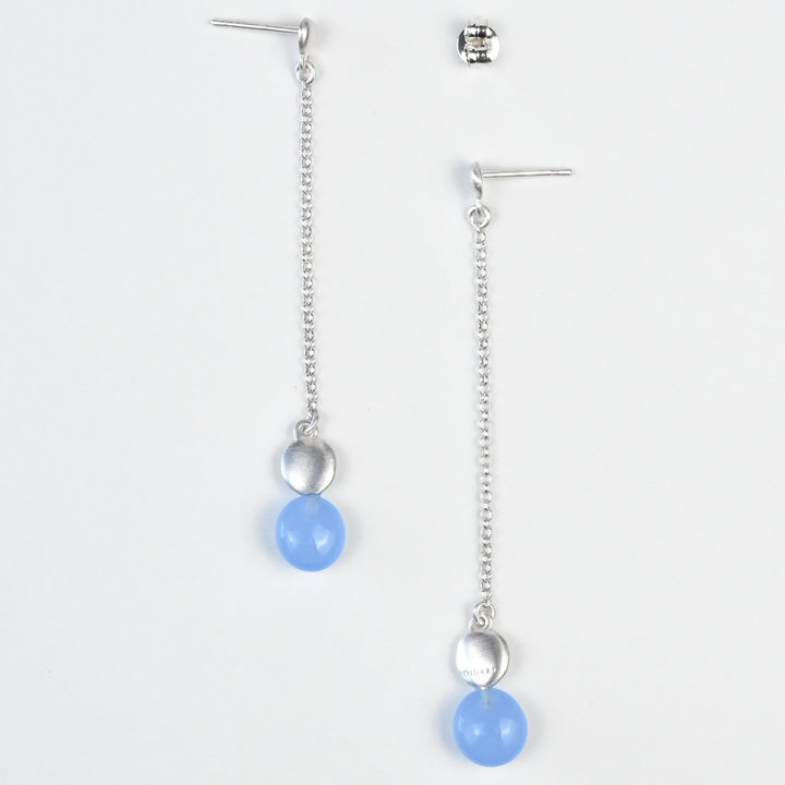 Codols Chain Drops with Blue Murano Glass - Goldmakers Fine Jewelry