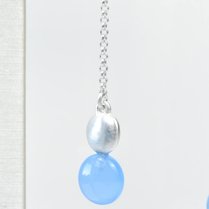 Codols Chain Drops with Blue Murano Glass - Goldmakers Fine Jewelry