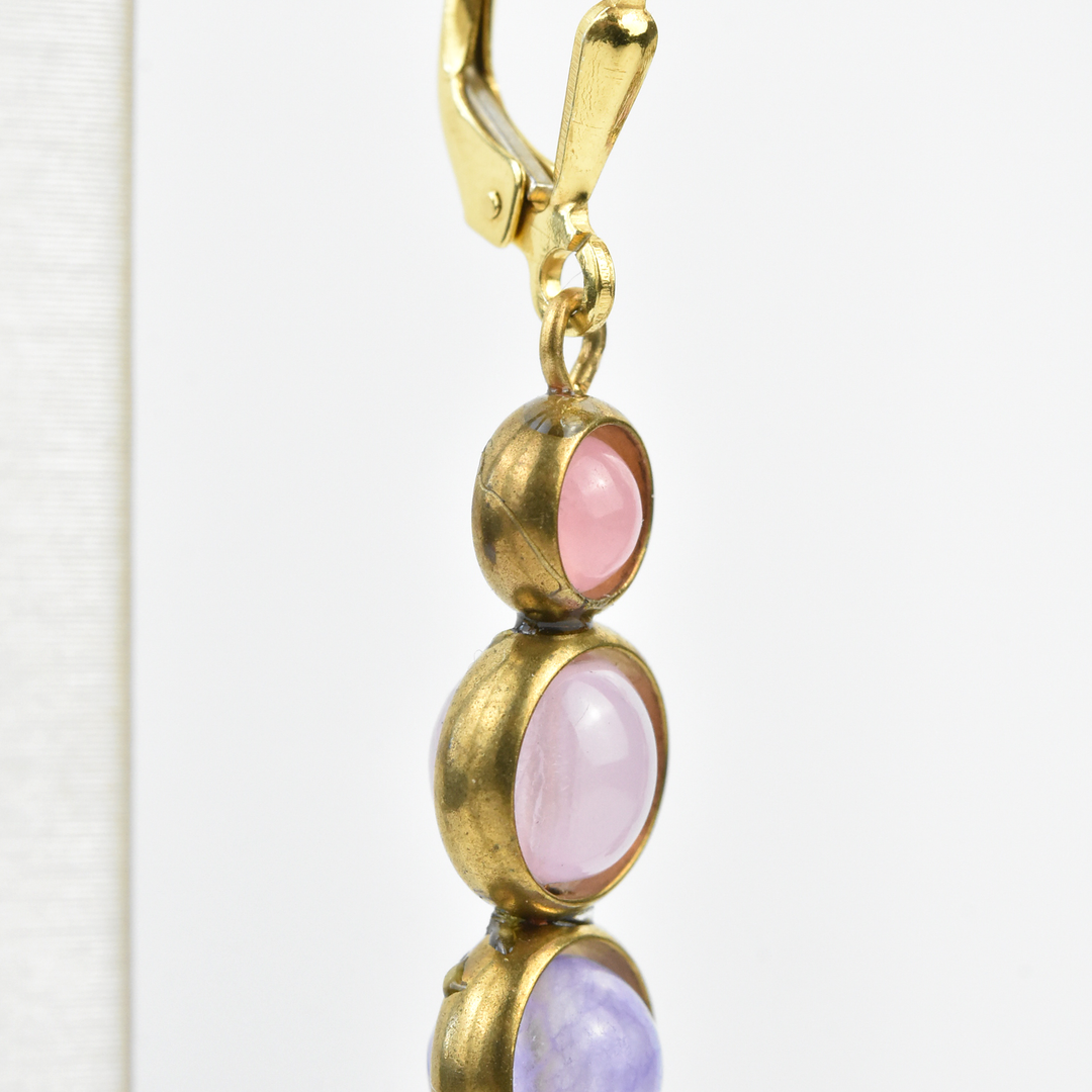 Amethyst and Rose Quartz Earrings - Goldmakers Fine Jewelry