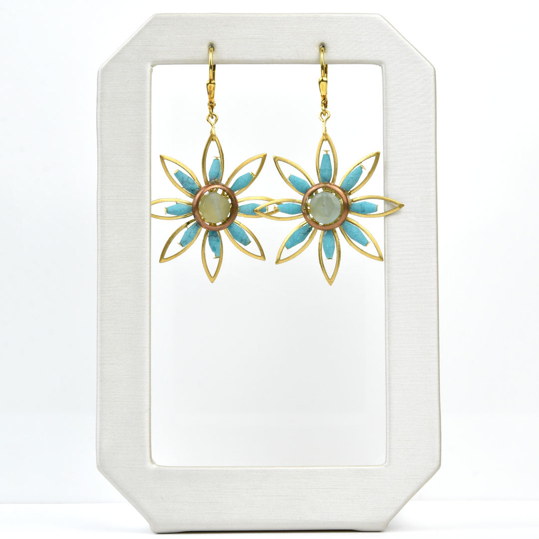 Beaded Daisy Earrings - Goldmakers Fine Jewelry