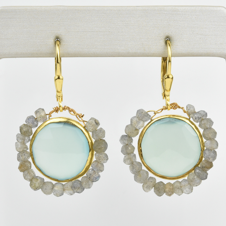 Chalcedony and Labradorite Earrings - Goldmakers Fine Jewelry