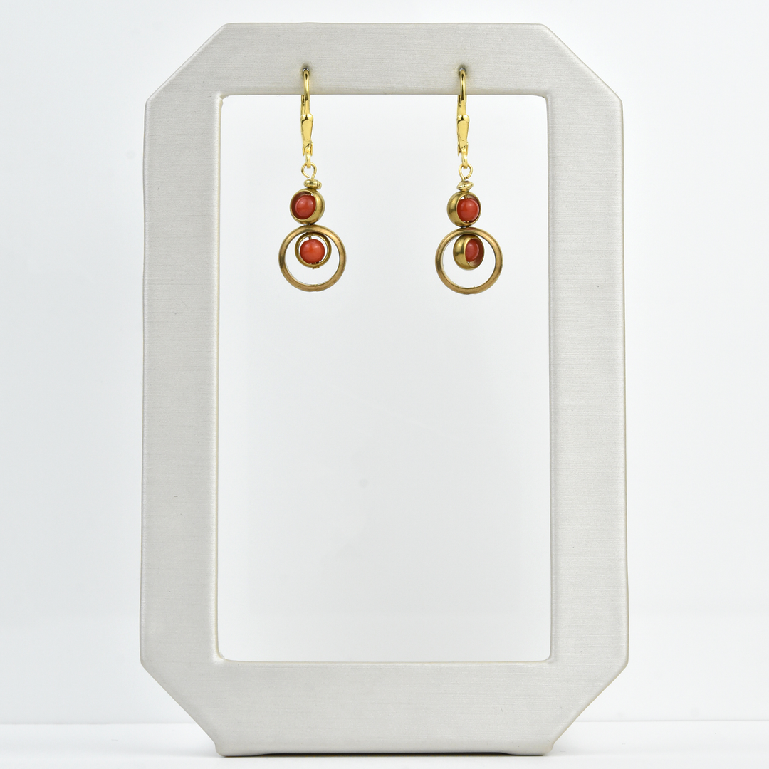Coral Circle Earrings - Goldmakers Fine Jewelry