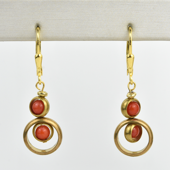 Coral Circle Earrings - Goldmakers Fine Jewelry