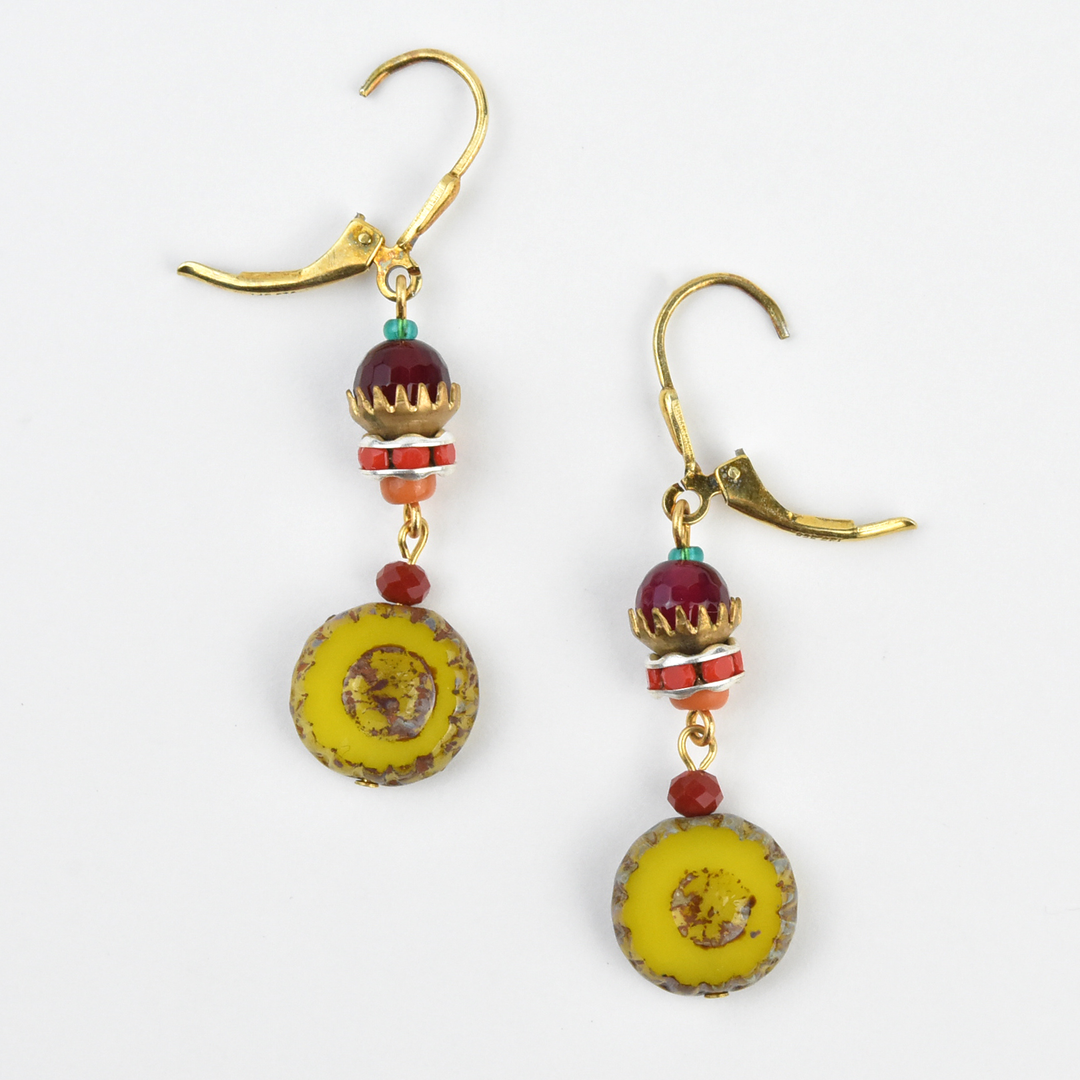 Vintage Yellow Flower Drops - Goldmakers Fine Jewelry