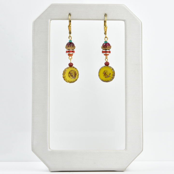 Vintage Yellow Flower Drops - Goldmakers Fine Jewelry
