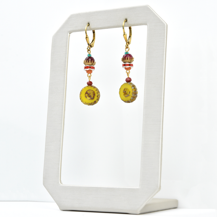 Vintage Yellow Flower Drops - Goldmakers Fine Jewelry