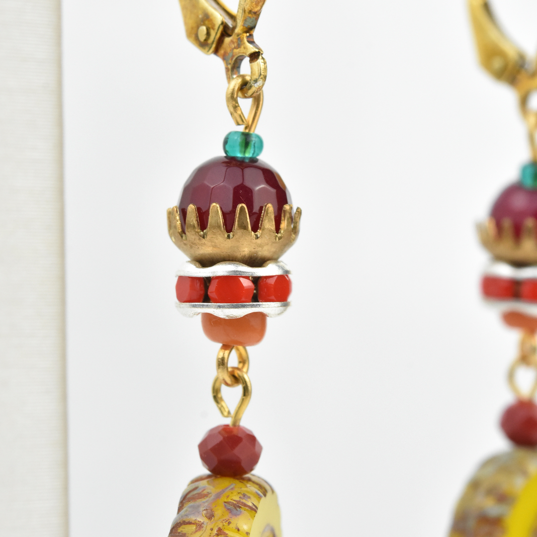 Vintage Yellow Flower Drops - Goldmakers Fine Jewelry