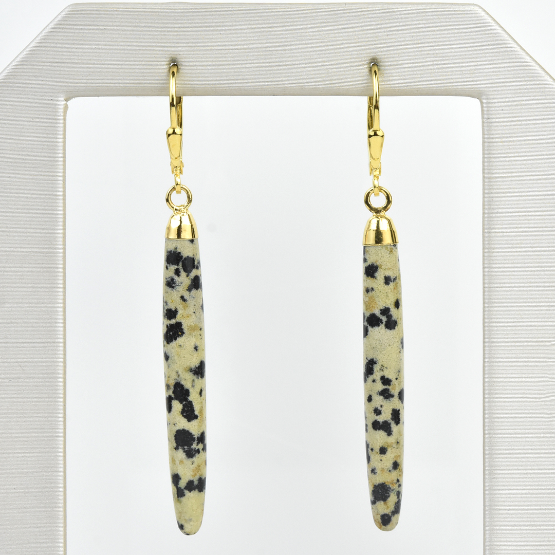 Speckled Jasper Saber Earrings - Goldmakers Fine Jewelry