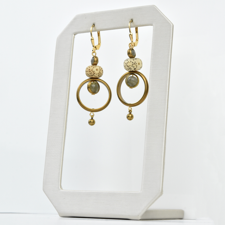 Speckled Jasper and Labradorite Earrings - Goldmakers Fine Jewelry