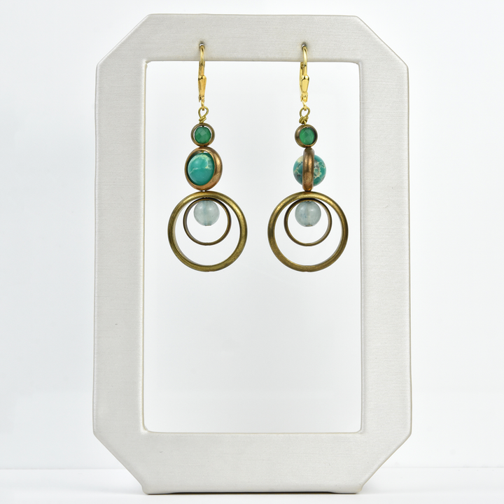 Trifecta Earrings in Turquoise - Goldmakers Fine Jewelry