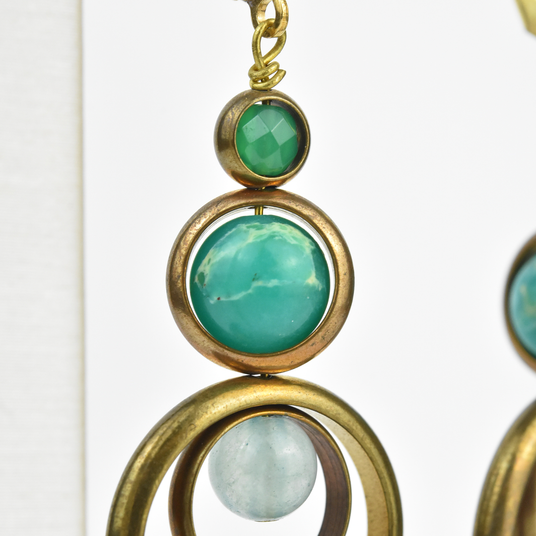 Trifecta Earrings in Turquoise - Goldmakers Fine Jewelry