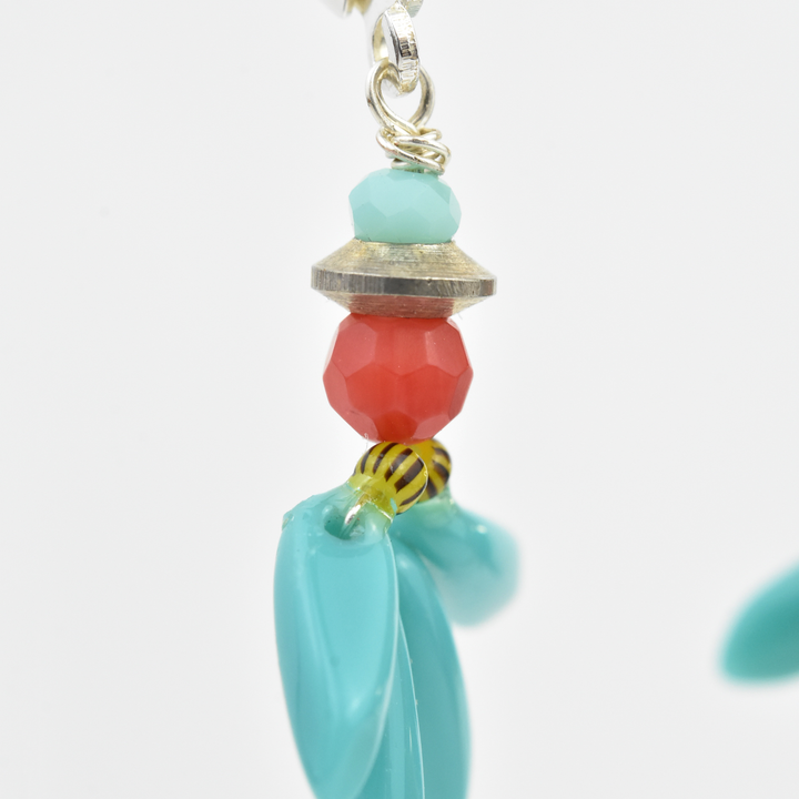 Little Turquoise Flower Drops - Goldmakers Fine Jewelry