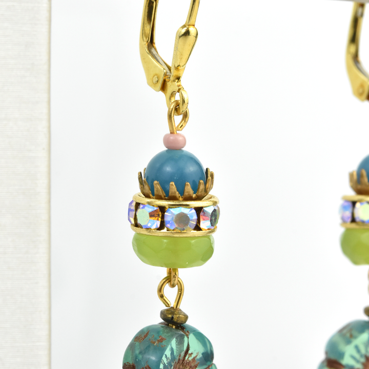 Vintage Blue Flower Drops - Goldmakers Fine Jewelry