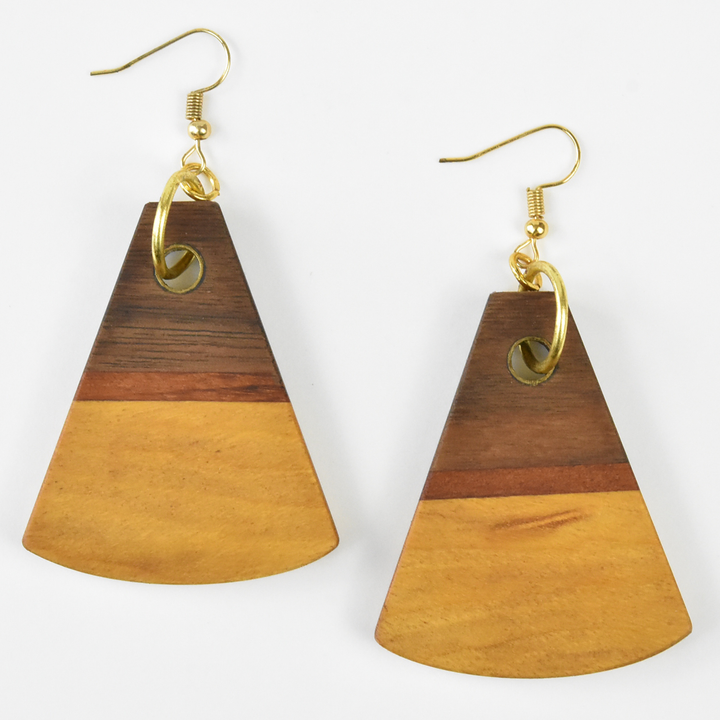Large Wooden Earrings by Jules - Goldmakers Fine Jewelry