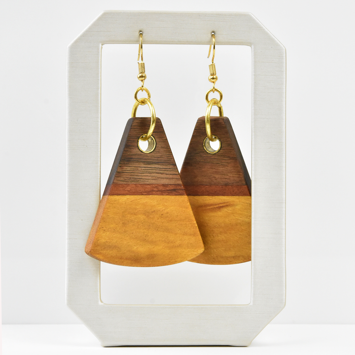 Large Wooden Earrings by Jules - Goldmakers Fine Jewelry