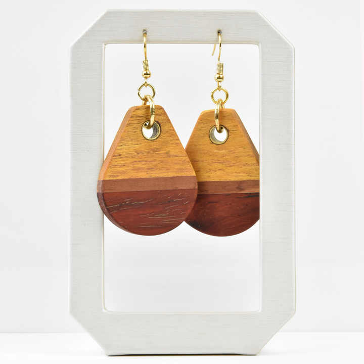 Medium Wooden Earrings by Jules - Goldmakers Fine Jewelry