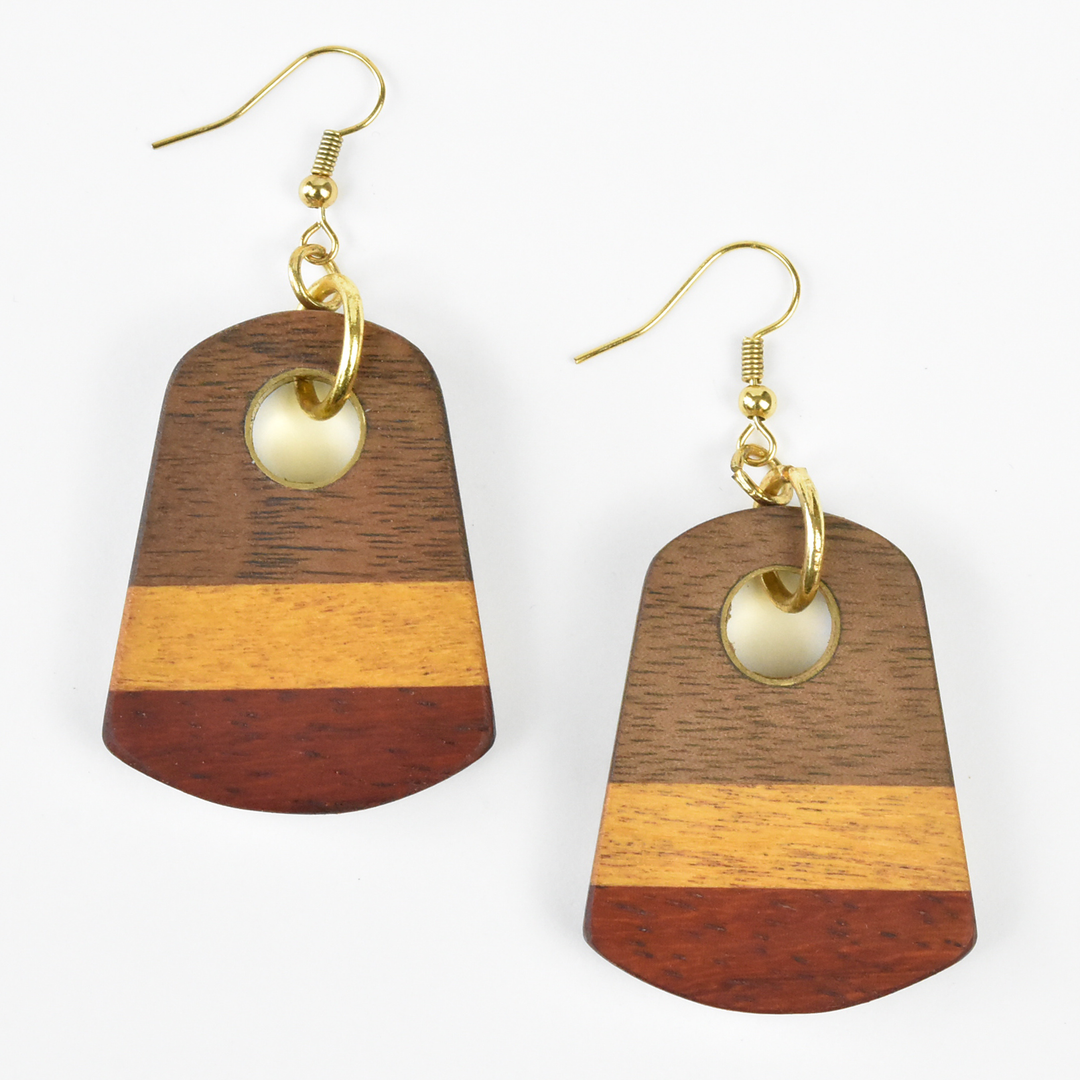 Small Wooden Earrings by Jules - Goldmakers Fine Jewelry