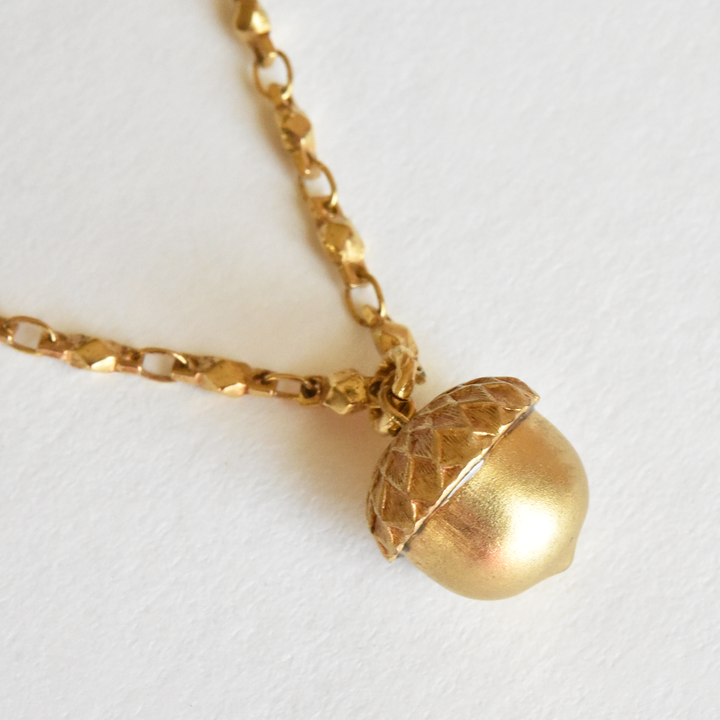 Acorn Necklace in Gold Tone - Goldmakers Fine Jewelry