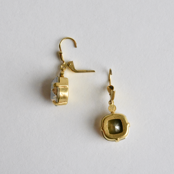 Classic Crystal Drop Earrings in Gold - Goldmakers Fine Jewelry